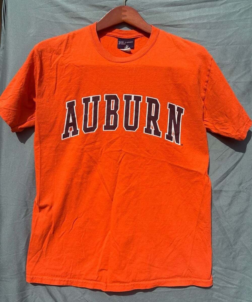 Vintage 90s Auburn University Shirt Size M-L Single Stitch Russell Arch Tigers